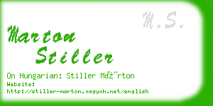 marton stiller business card